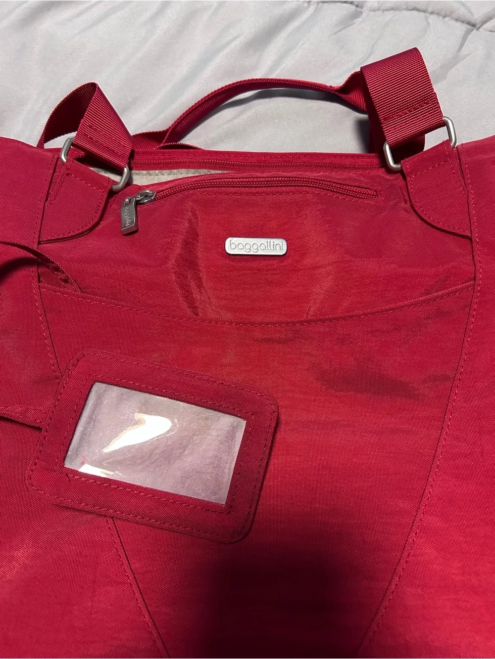 Baggallini Red Laptop Briefcase Travel Bag Shoulder Strap Double Handles